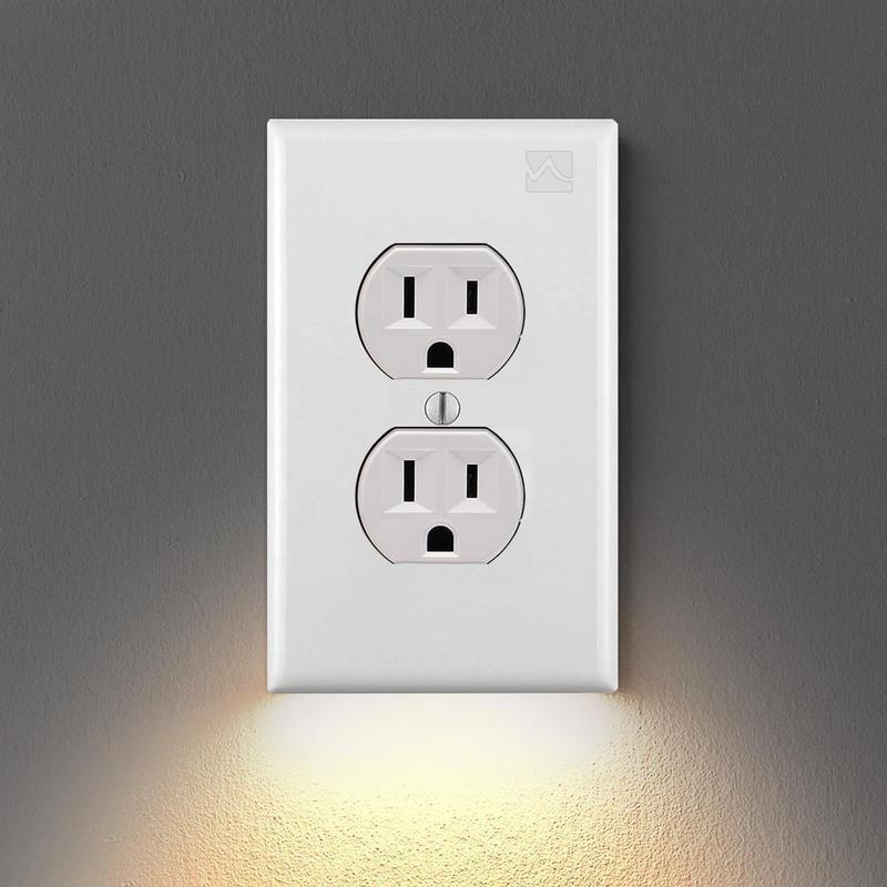 Uttagsväggplatta med LED-nattljus