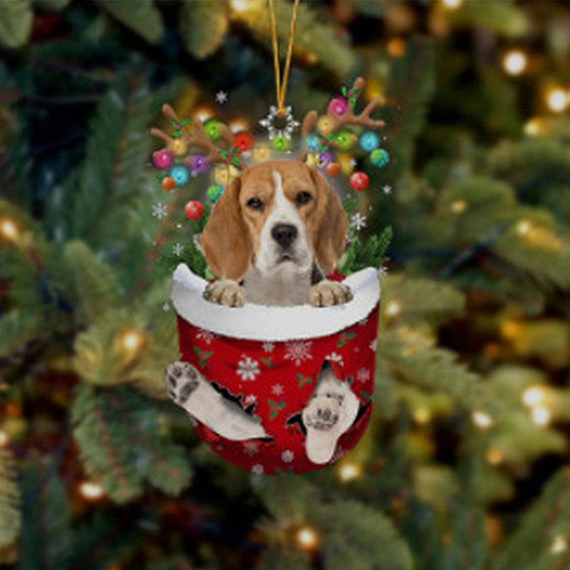 Julgransdekoration Hund i Strumpa