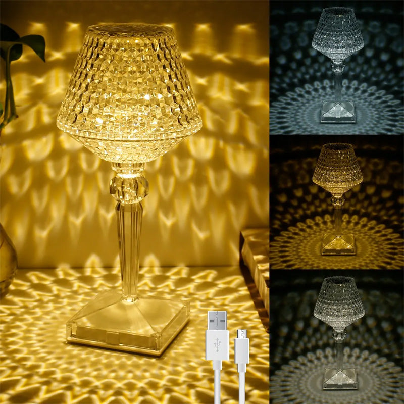 Kristall bordslampa