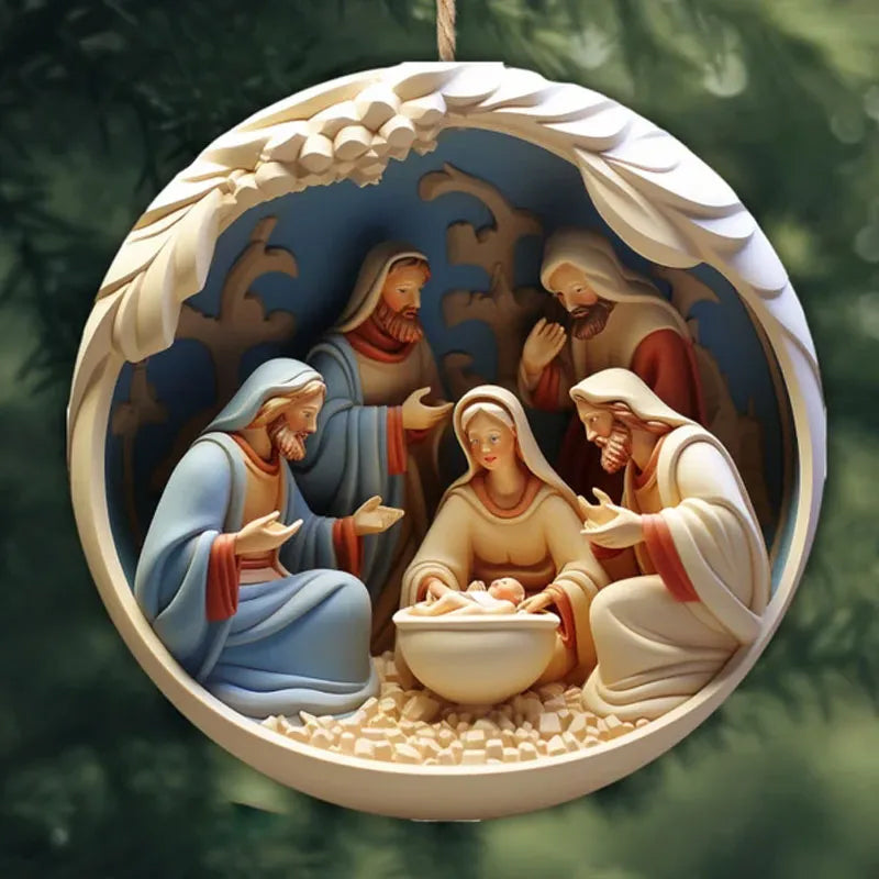 Nativity Keramisk hängande Tag