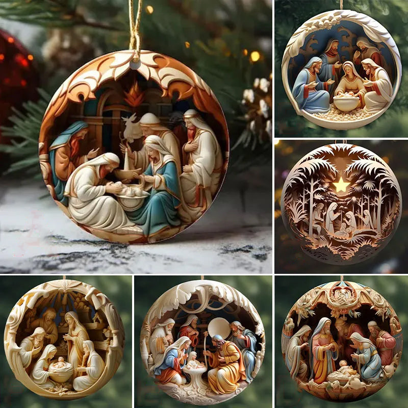 Nativity Keramisk hängande Tag