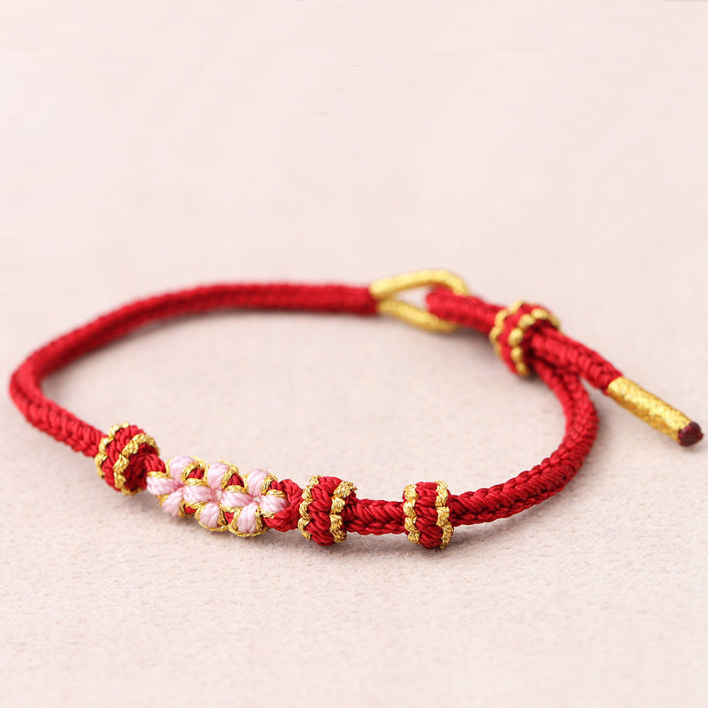 Peach Blossom Justerbart Flätat Armband
