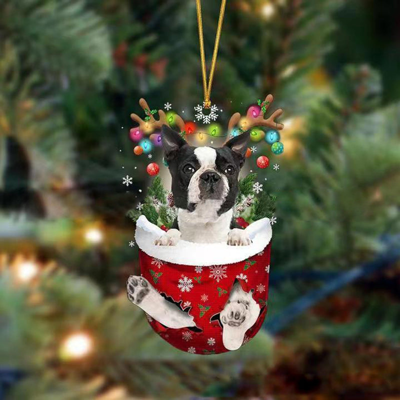 Julgransdekoration Hund i Strumpa