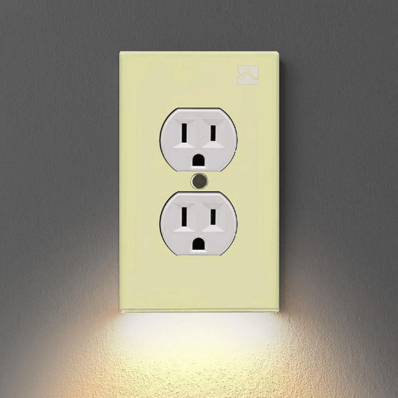 Uttagsväggplatta med LED-nattljus