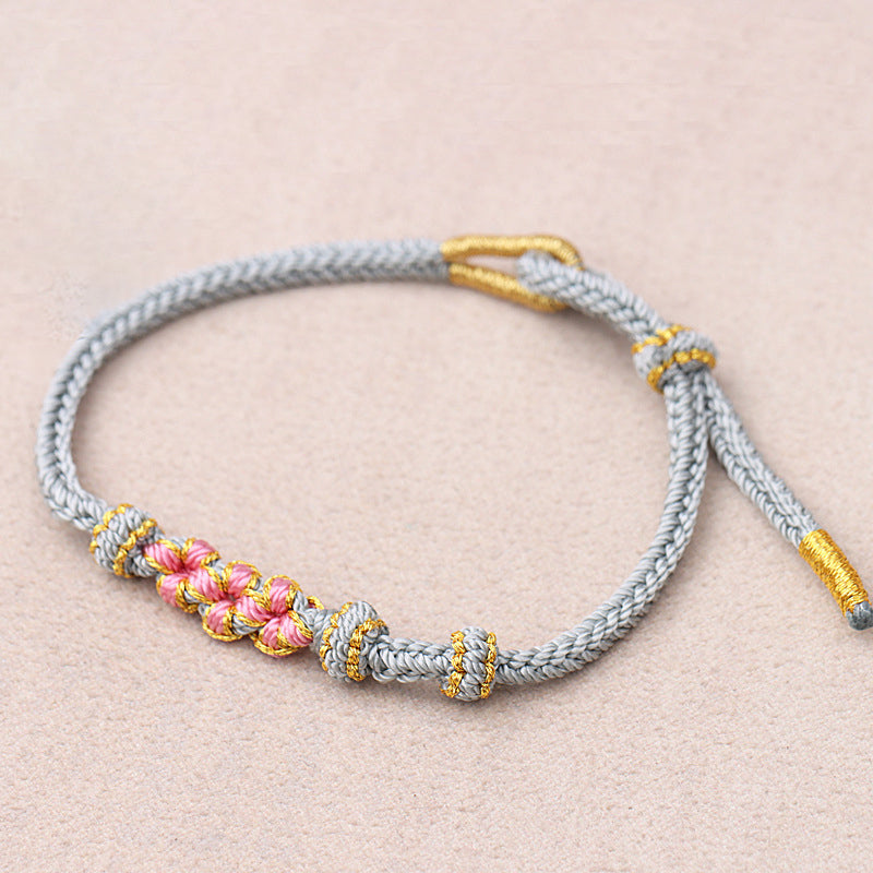 Peach Blossom Justerbart Flätat Armband