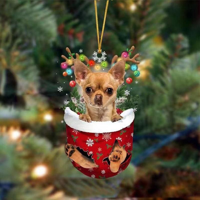 Julgransdekoration Hund i Strumpa