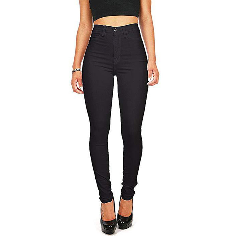 Stretchjeans med hög midja