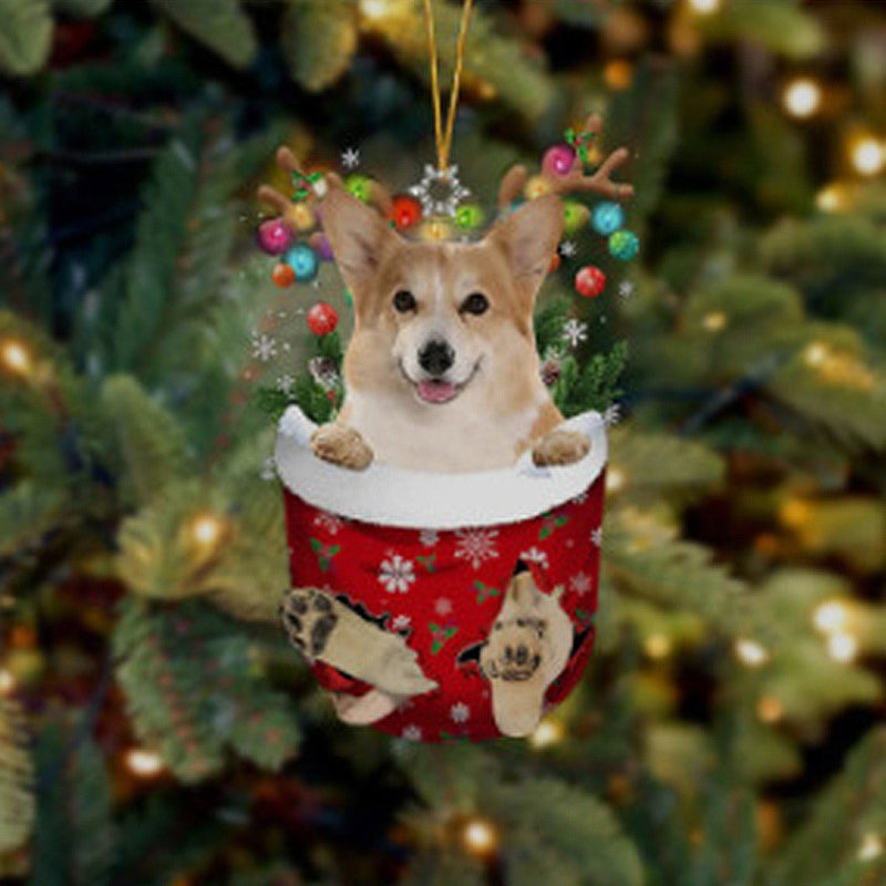 Julgransdekoration Hund i Strumpa