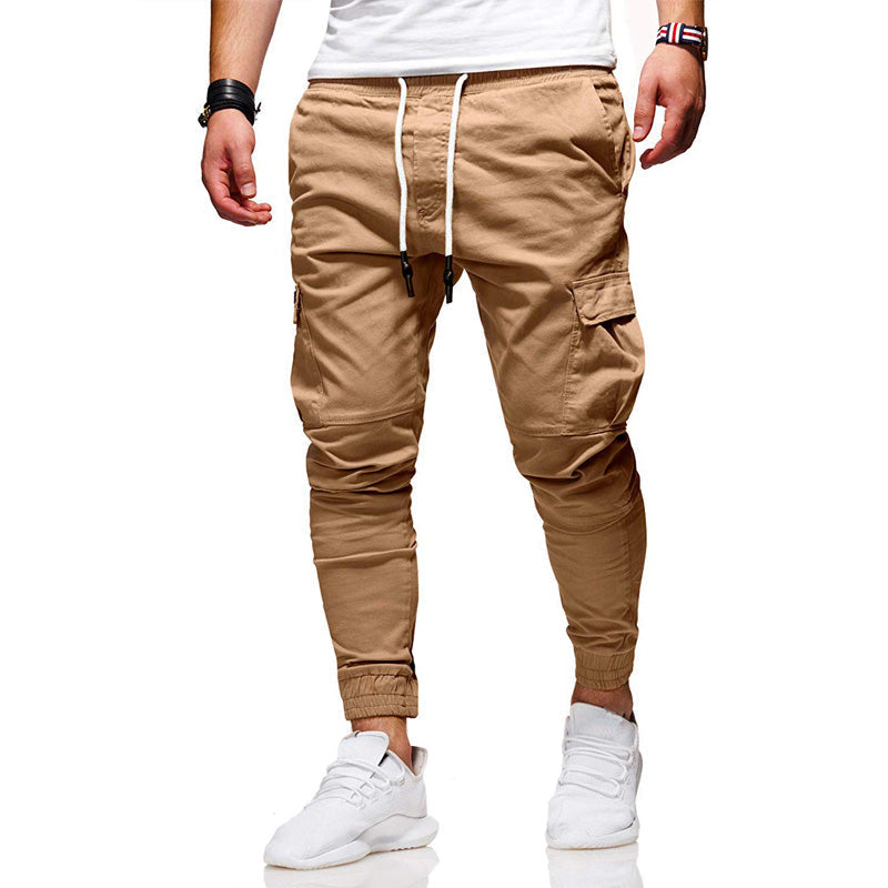 Enfärgade casual dragsko Joggers