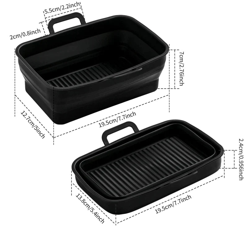 Hopfällbar Air Fryer bakplåt i silikon