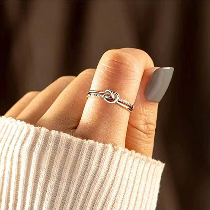 Mor & dotter Double Band Knot Ring