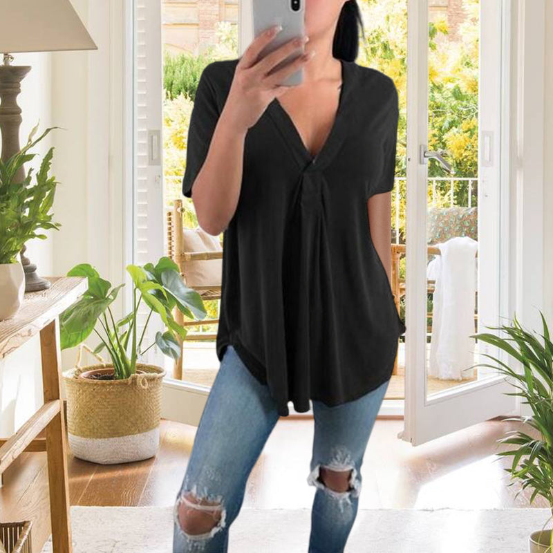 V-ringad kortärmad t-shirt