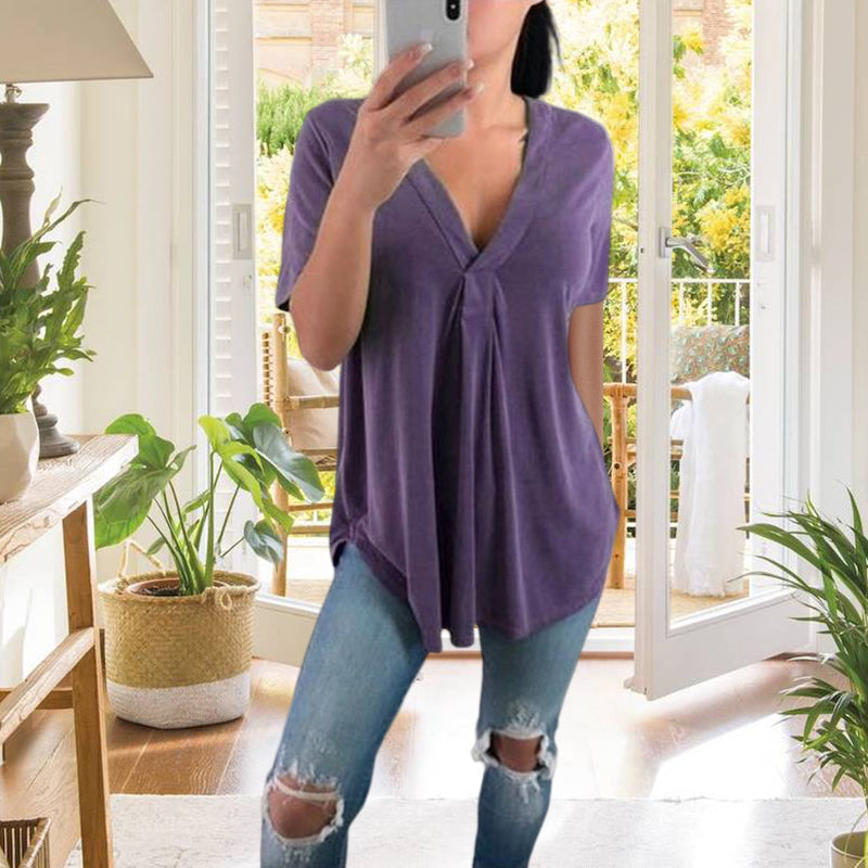 V-ringad kortärmad t-shirt