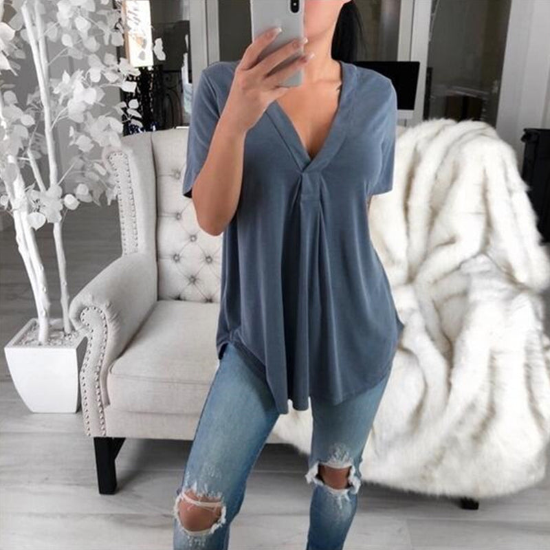 V-ringad kortärmad t-shirt