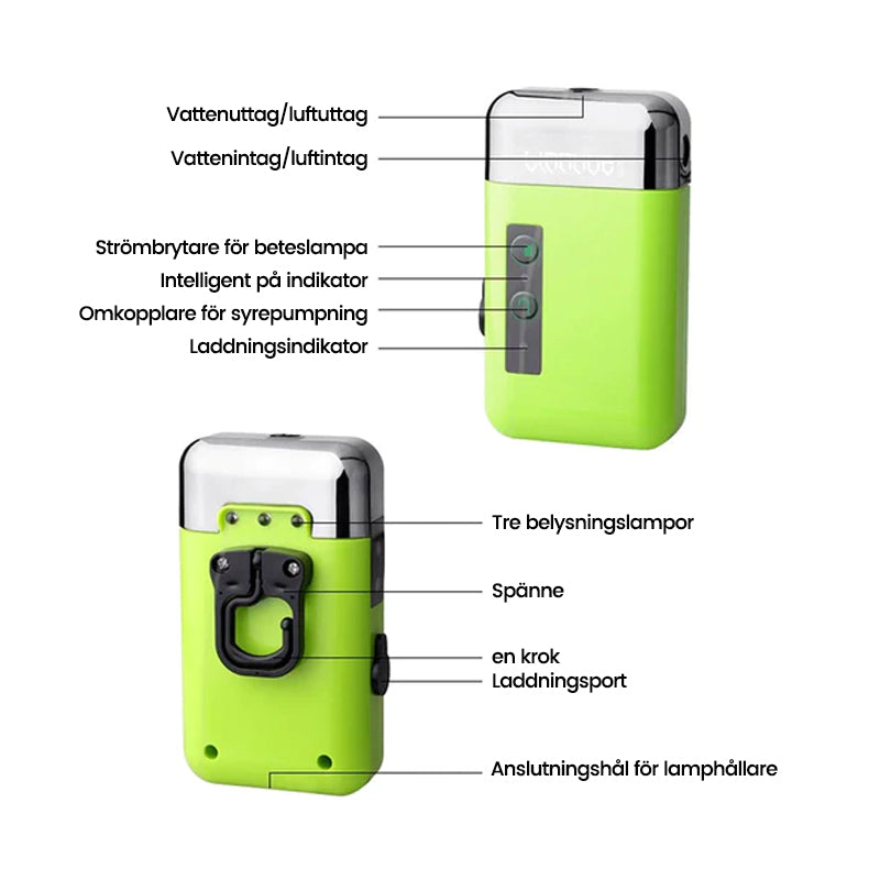 Intelligent Fiske Syre Pump - Bättre fiskeupplevelse