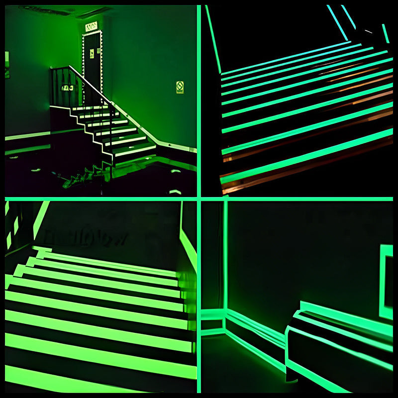 Tejp för säkerhetspåminnelse som lyser i mörkret