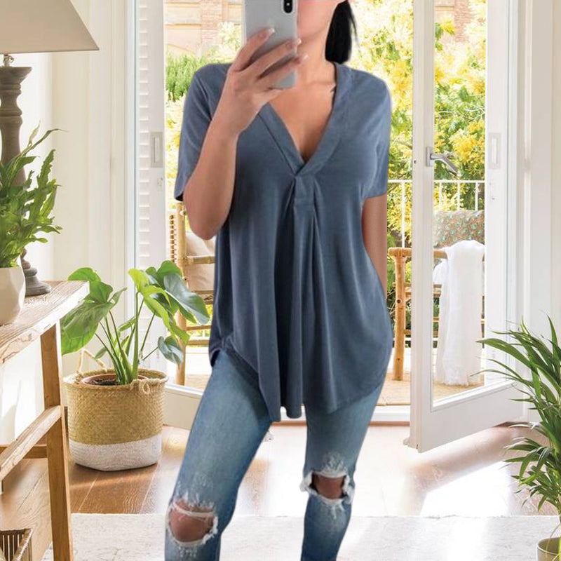 V-ringad kortärmad t-shirt