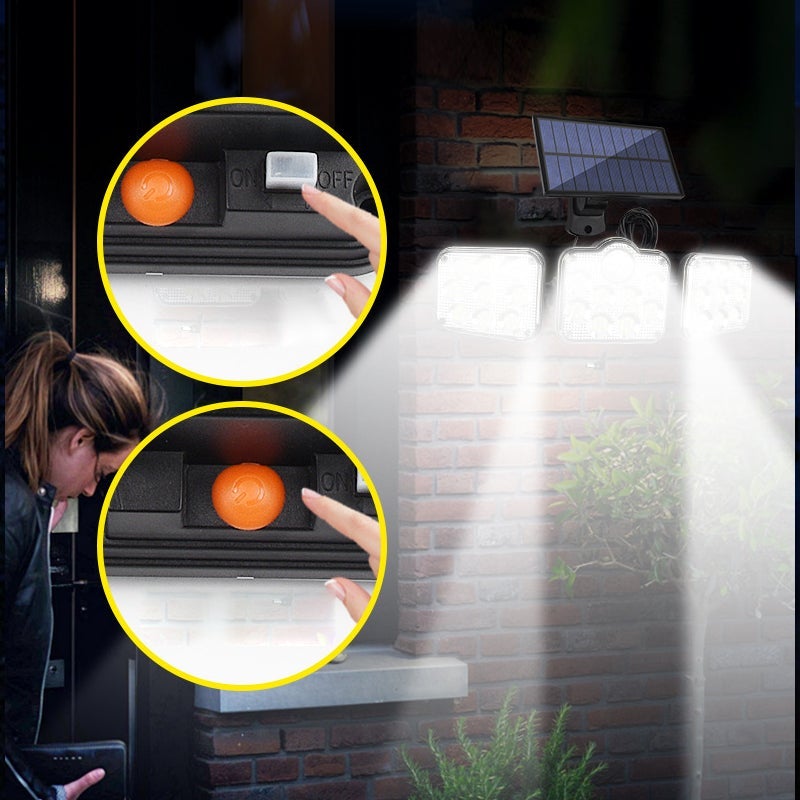 Trippel LED solcell vägglampa