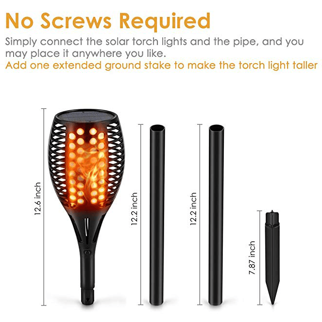 LED Solcellsdriven Lampa med flammande ljuslågor（👉👉Köp 2, -10%）