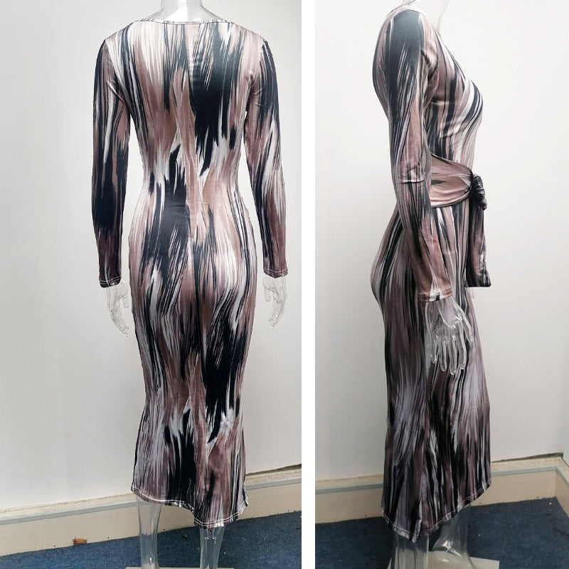 Sexiga klänningar för kvinnor 3D tryckt ränder