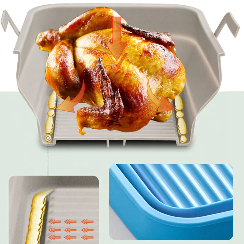 Hopfällbar Air Fryer bakplåt i silikon