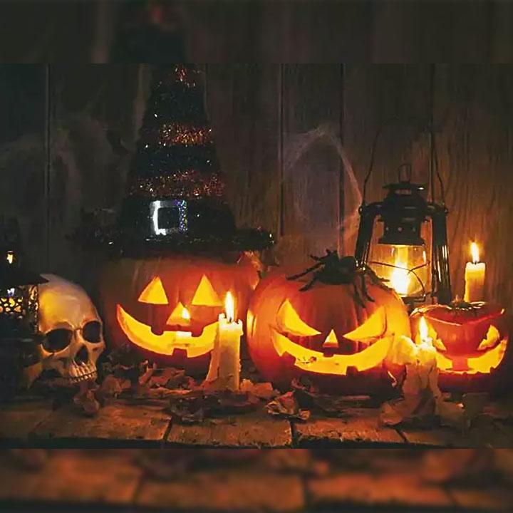 Halloween ljudaktiverad pumpa med inbyggd högtalare