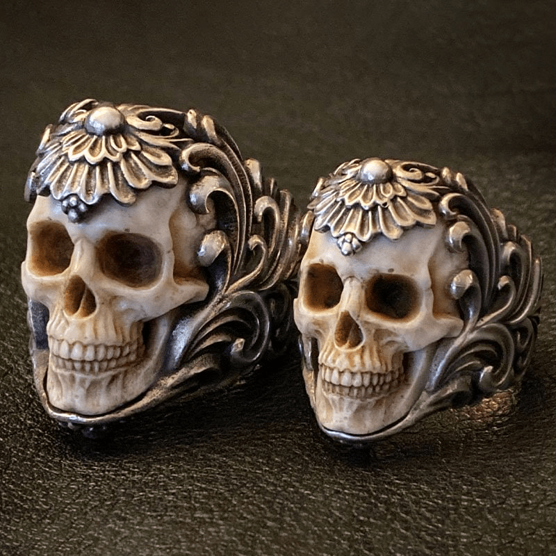 💀💀Vintage polsk blommig pansarhornskallring