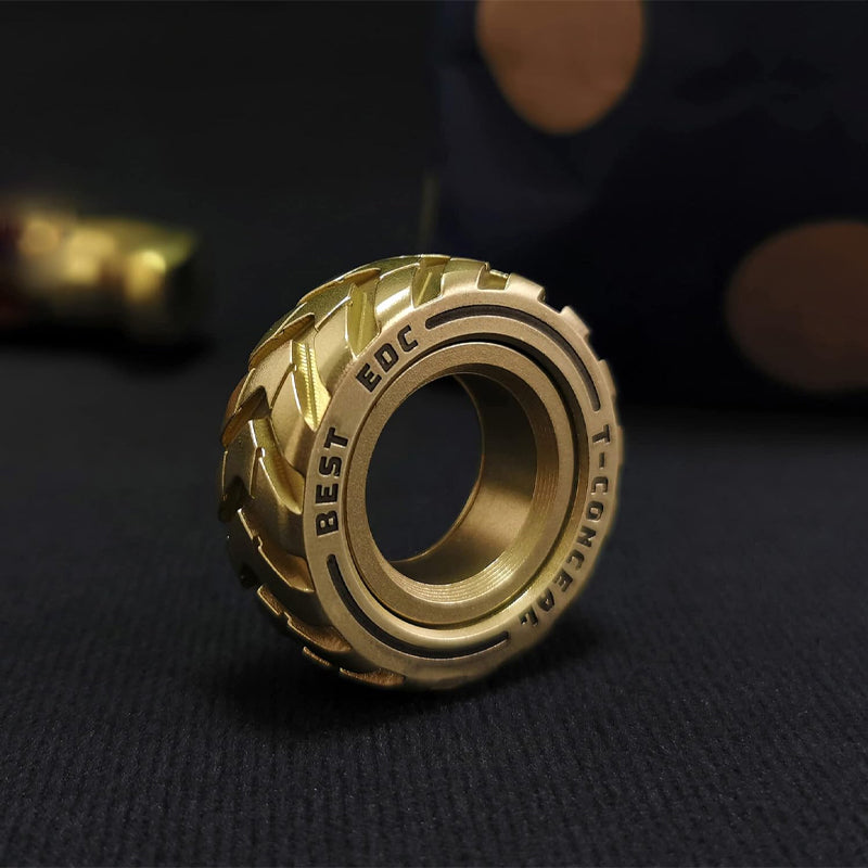 Dubbelfunktion rostfritt stål Motorcykeldäck Fidget Ring