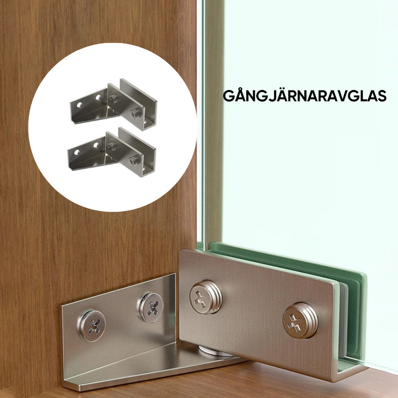 L-formad roterande glasgångjärn