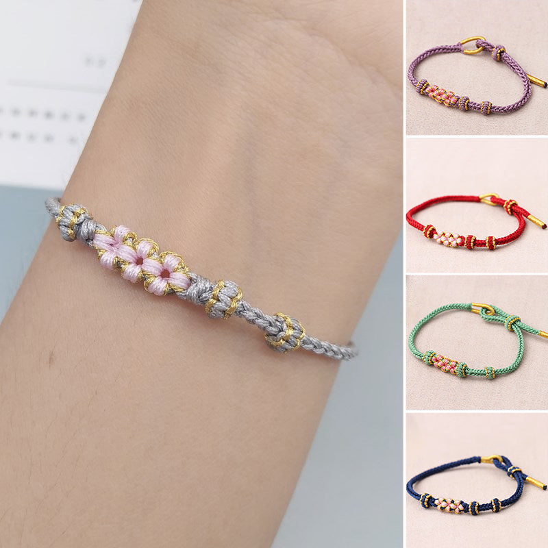 Peach Blossom Justerbart Flätat Armband