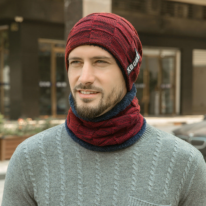 Halsdukmöss set i stickad fleece