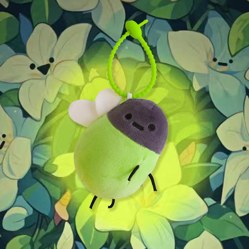 Interaktiv glödmask-plush nyckelhänge