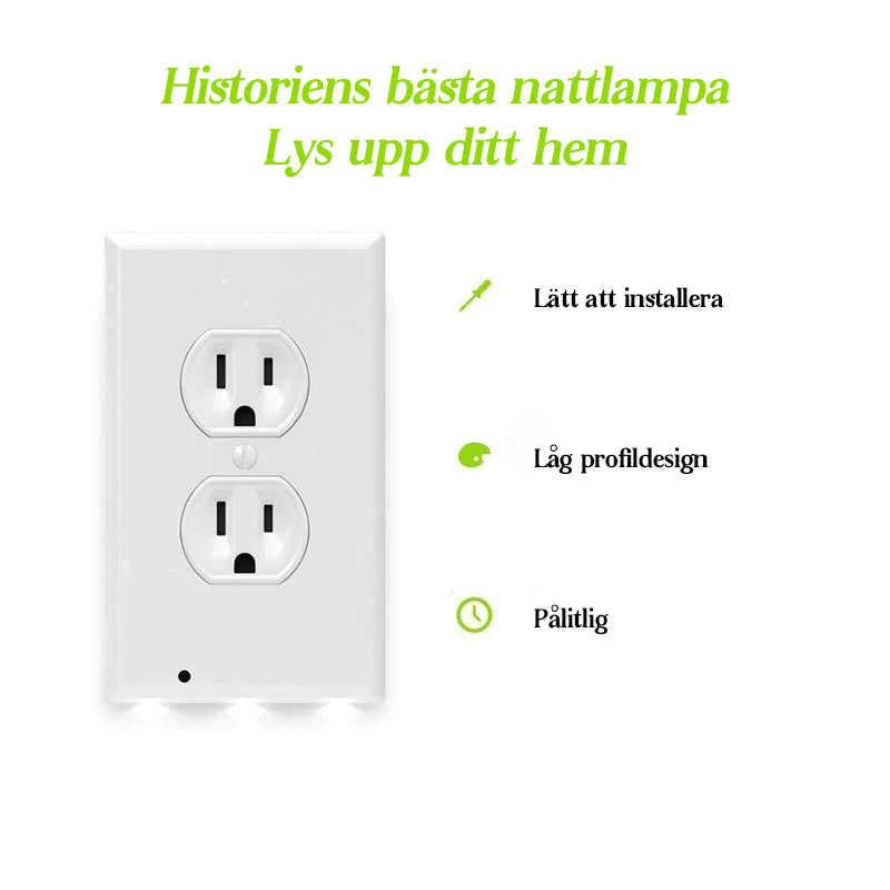 Uttagsväggplatta med LED-nattljus