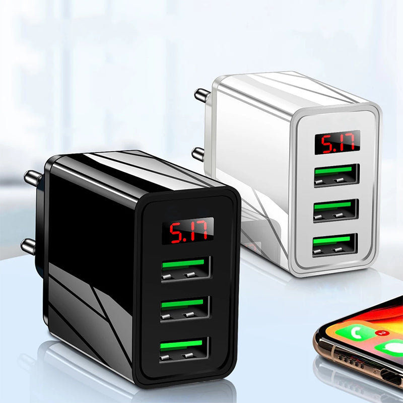 Tre USB-Port Telefon Laddare