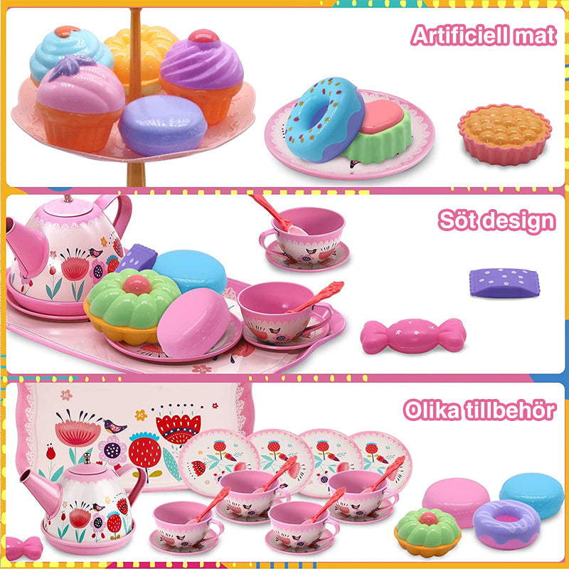 Tea Party Set, barn låtsas leka leksak