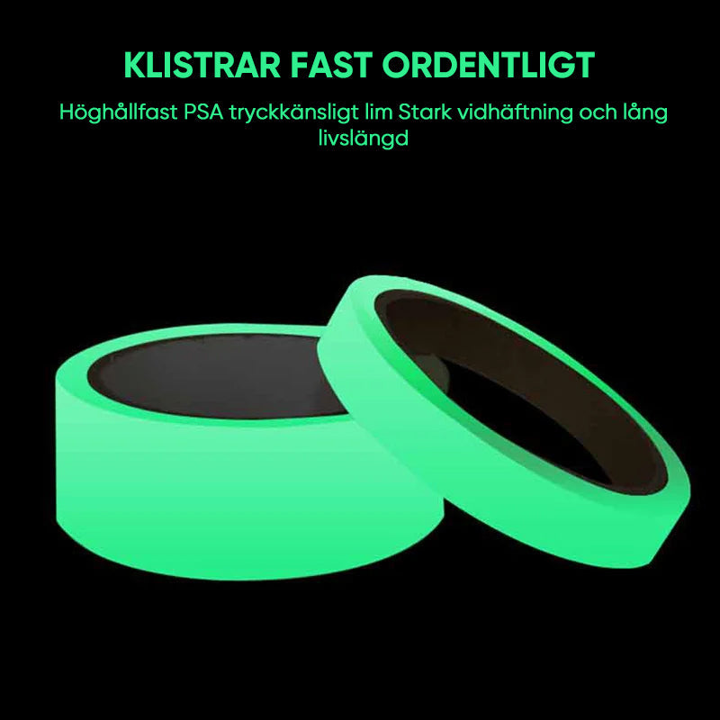 Tejp för säkerhetspåminnelse som lyser i mörkret