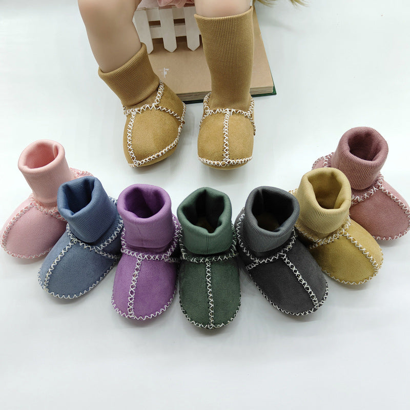 Varm päls babysocka skor
