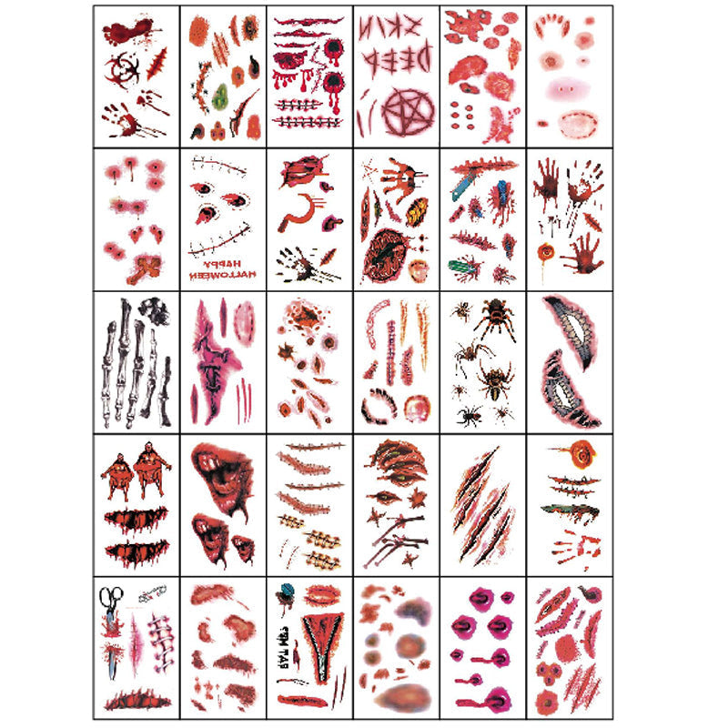 Läskiga Halloween-tatueringsklistermärken
