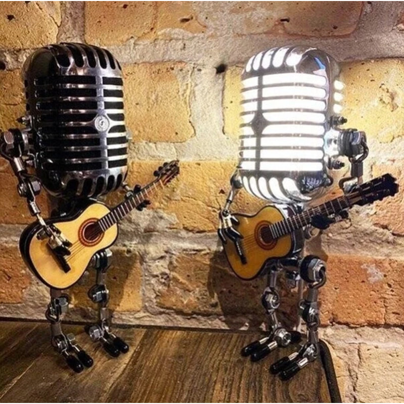 Vintage mikrofon robot dekoration