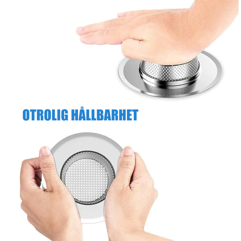 Diskbänksfilter i rostfritt stål för kök (3 delar)