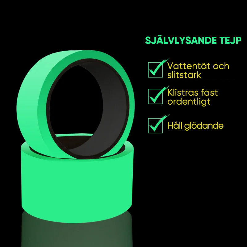 Tejp för säkerhetspåminnelse som lyser i mörkret