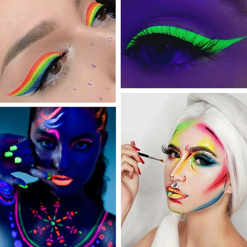 Vattenlöslig fluorescerande sminkpalett