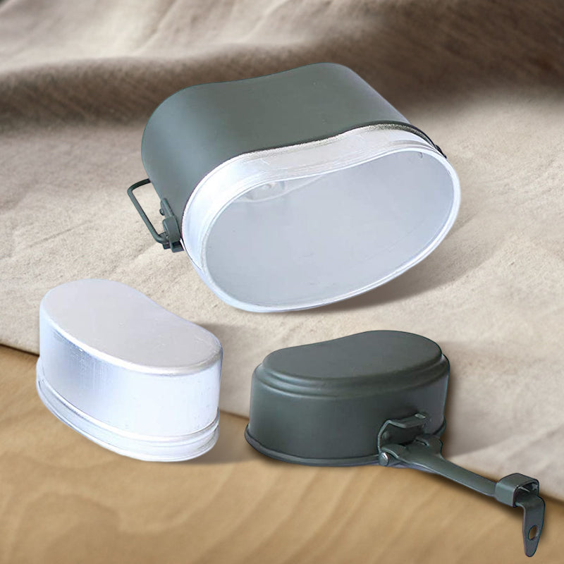 Grön röra kit plåt med läderrem middags låda