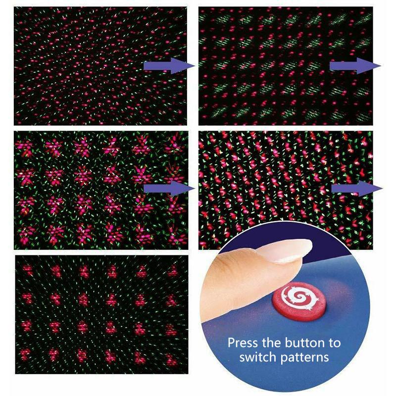 Laserljus med stjärnfall och rörelse