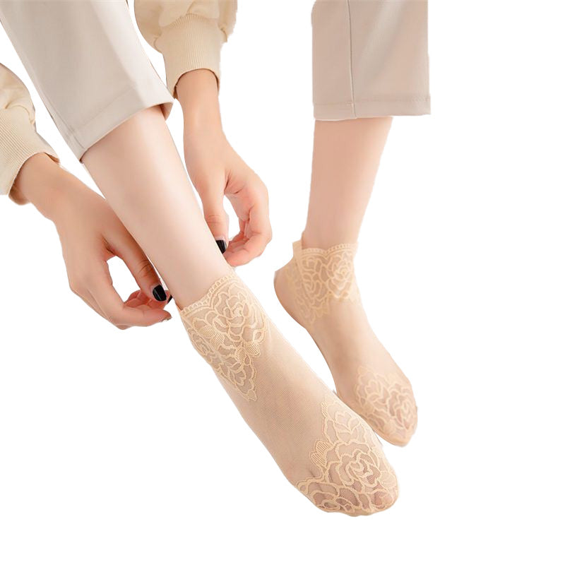 Rose lace socks