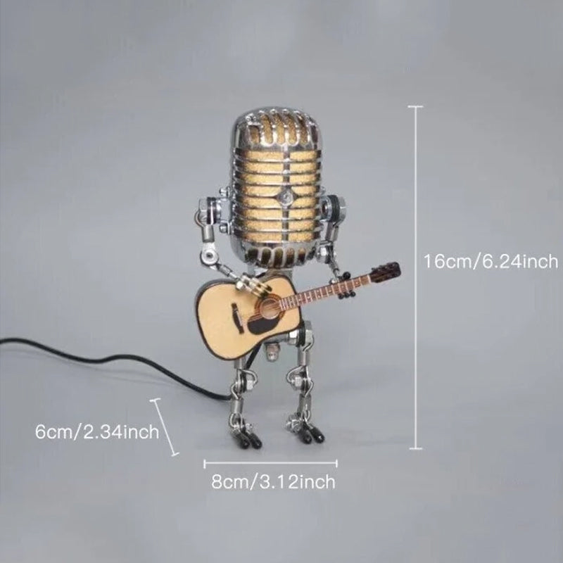 Vintage mikrofon robot dekoration