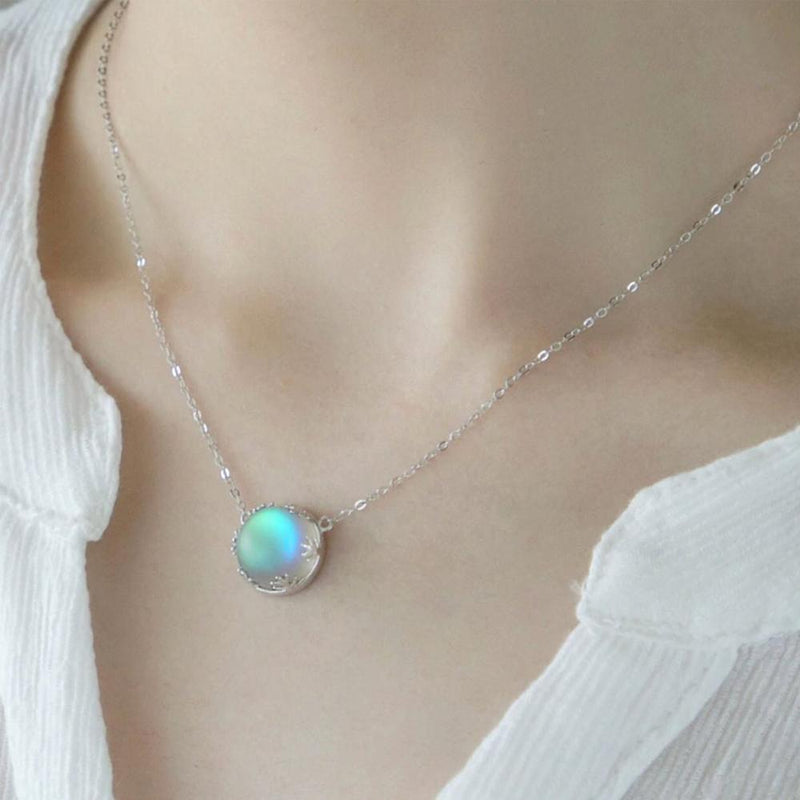 Aurore Borealis Silverhalsband