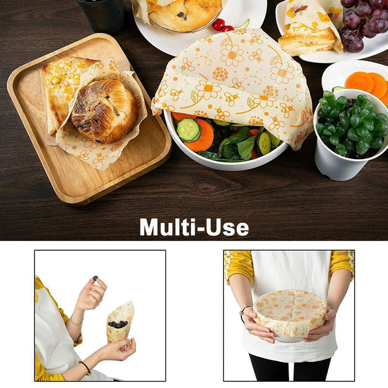 Organic & Reusable Beeswax Food Wraps – 3 Pcs (S/M/L)