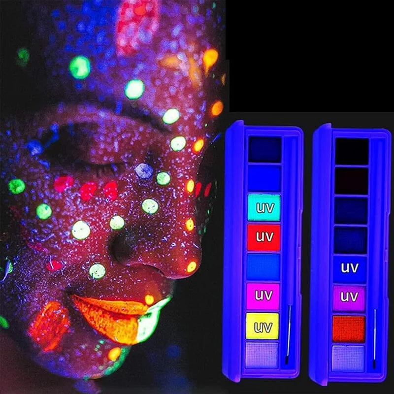 Vattenlöslig fluorescerande sminkpalett