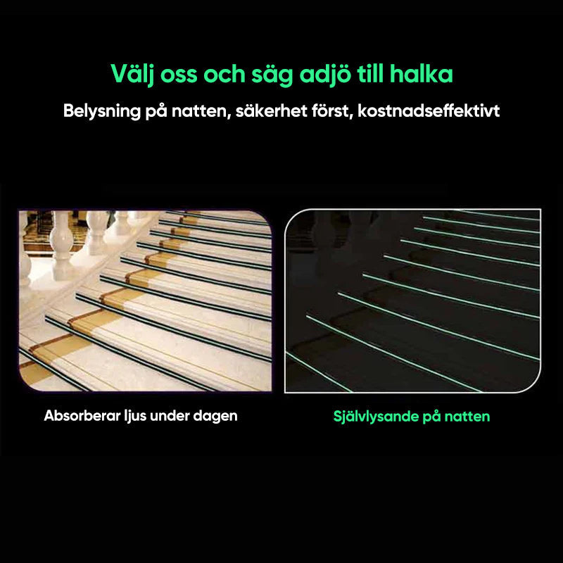 Tejp för säkerhetspåminnelse som lyser i mörkret